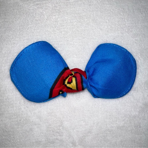 Superman Light Blue Superhero Rockabilly Bandana Knotted Hair Bow - Picture 7 of 11
